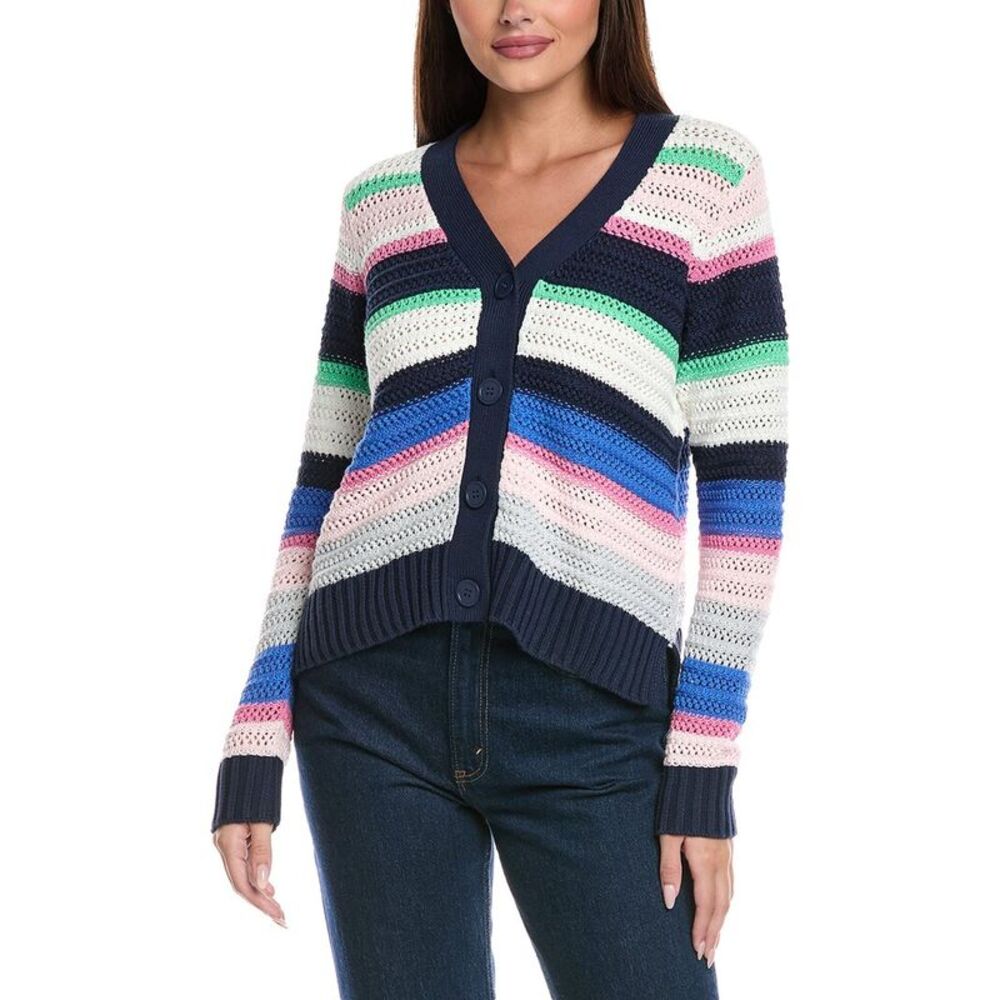 &Isla Womens  Lauren Textured Cardigan, Blue